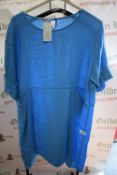*Blue Linen Dress with Pockets