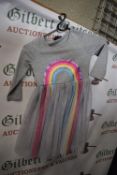 Zunie Grey Rainbow Dress Size: 6 years
