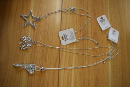 *Three Packs of Long Necklaces in Silver