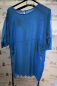 *Blue Linen Dress with Pockets