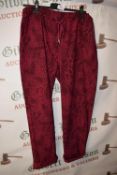 *Glossy Red Animal Print Drawstring Trousers (one size)