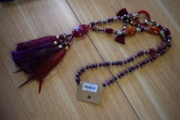 *Long Line Necklace in Burgundy