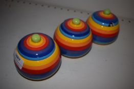 *Three Rainbow Jam Pots