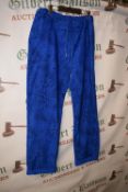 *Glossy Royal Blue Animal Print Drawstring Trousers (one size)