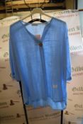 *Luvvey Blue Linen Top
