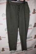 *Luvvey Olive Drawstring Turn Up Trousers (one size)