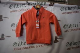 Crew Clothing Orange Tracksuit Top Size: 5-6 years (preworn, stained)