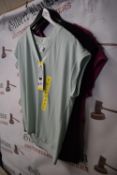 *3x Three Dots V-Neck Tops Size: S (1x mint, 1x black, 1x pink)