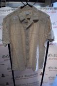 Top Man Cream Linen Short Sleeve Shirt Size: S