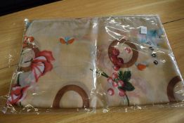 *Beige Scarf with Orange Flower Motifs