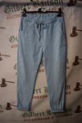 *Luvvey Light Blue Drawstring Turn Up Trousers (one size)
