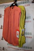 *2x Hilary Radley Lime Blouse Size: S plus 1x Orange Size: M