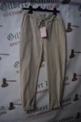 *Luvvey Beige Drawstring Turn Up Trousers (one size)