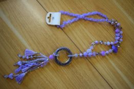 *Long Beaded Necklace in Lilac