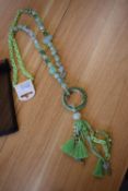*Long Beaded Necklace in Lime