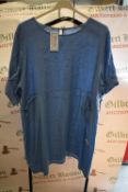 *Blue Linen Dress with Pockets