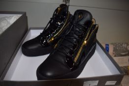 Giuseppe Zanotti GZ Patent Trim Mid Ankle Boots with Gold Zip RRP: £535