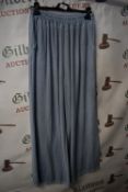*Glossy Blue Wide Leg Trousers (one size)