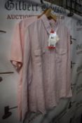 *Jachs Girlfriend Pink Linen Shirt Size: M, and Crew Clothing Pink Tee Size: XL