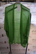 *Green Cardigan with Mesh Detail