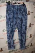 *Glossy Pale Blue Animal Print Drawstring Trousers (one size)