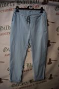 *Luvvey Light Blue Drawstring Turn Up Trousers (one size)