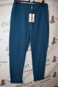 *Luvvey Turquoise Drawstring Turn Up Trousers (one size)