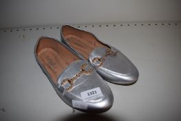 *Exquily Silver Loafers Size: 38 (preworn)