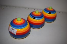 *Three Rainbow Jam Pots