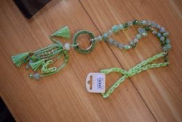 *Long Line Necklace in Green