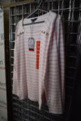 *3x Crew Clothing Co. Square Neck Button Pink & White Stripped Tops Size: 12