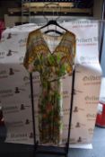*Green & Orange Floral Cross Topped Summer Dress (one size)