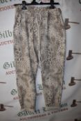 *Glossy Stone Animal Print Drawstring Trousers (one size)