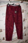 *Glossy Red Animal Print Drawstring Trousers (one size)