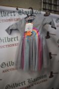 Zunie Grey Rainbow Dress Size: 2T