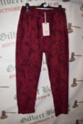 *Glossy Red Animal Print Drawstring Trousers (one size)