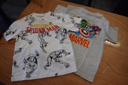 2x Marvel Spiderman T-Shirts Size: 5-6 years