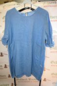 *Blue Linen Dress with Pockets