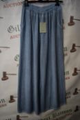 *Glossy Blue Wide Leg Trousers (one size)