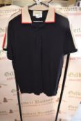 Gucci Style Navy Polo Shirt