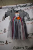 Zunie Grey Rainbow Dress Size: 2T
