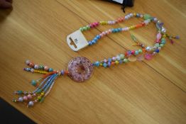 *Long Beaded Necklace in Multi