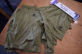 Champion Kid’s 3pc Olive Green Shorts & Top Set Size: XS 5-6 years