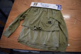 Champion Kid’s 3pc Olive Green Shorts & Top Set Size: XS 5-6 years