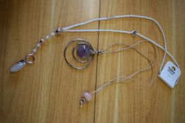 *Two Packs of Long Necklaces in Gold & Purple