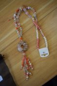 *Long Line Necklace in Apricot