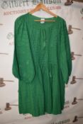 *Elle Broderie Anglaise Green Smock Top Size: L