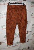 *Glossy Terracotta Animal Print Drawstring Trousers (one size)