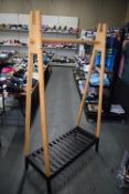 *Wooden Coat Rail with Shoe Rack 170cm tall x 107cm wide