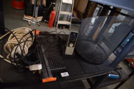 *Paper Cutter, Extension Lead, Yealink Telephone, and a Waste Bin